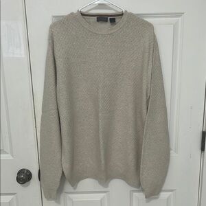 Saddlebred Crewneck Sweater with Relaxed Fit size large beige tan workwear